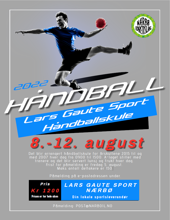 Lars Gaute Sport håndballskole 8-12 august 2022